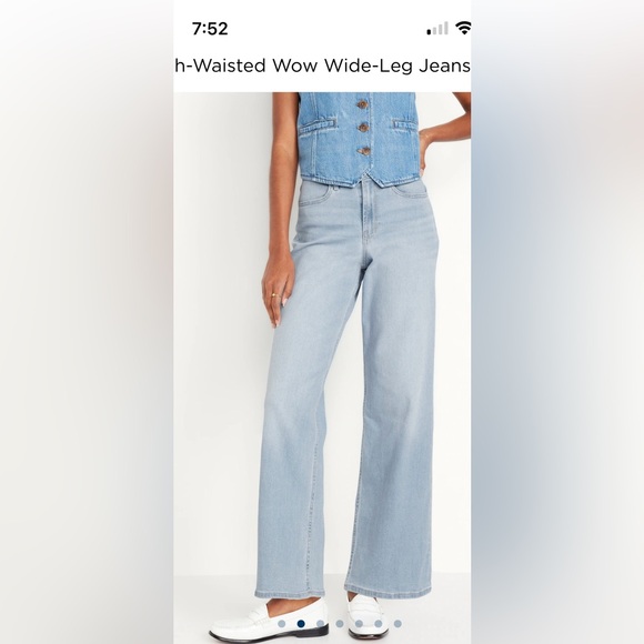 Old Navy Wow Wide Leg high rise 14 Tall light wash NWOT - Picture 2 of 15